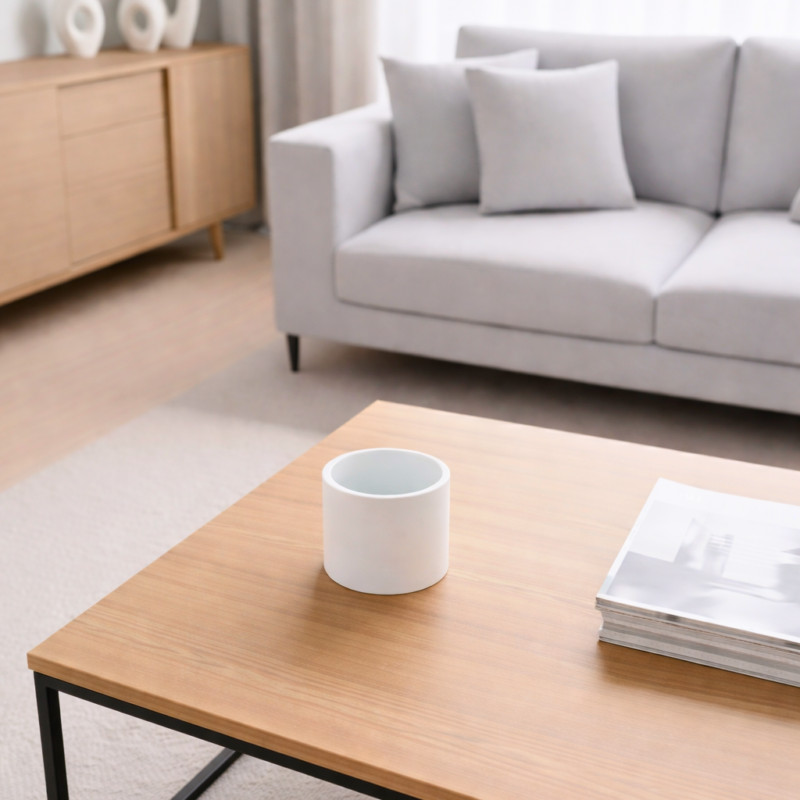 Luma – Minimal Silindir Dekoratif Saksı (Beyaz)